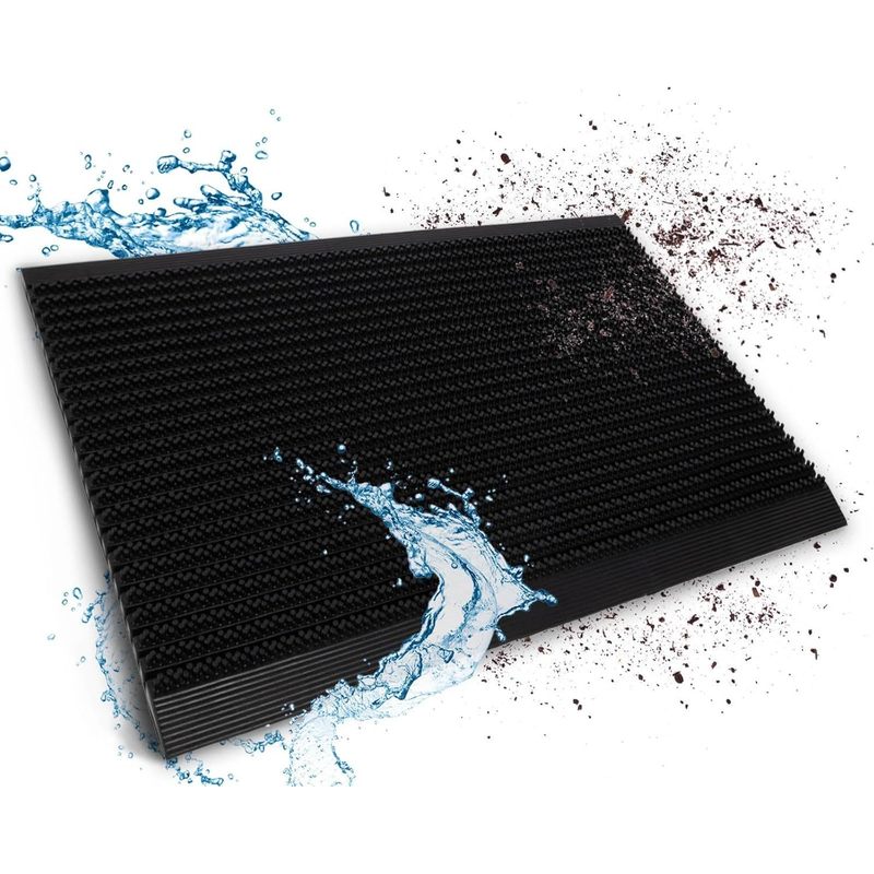 E-shop FLOORDIREKT Gummi-Türmatte - Schmutzfangmatte & Fußabtreter - 20 mm Höhe - Schuhabstreifer & Allzweckmatte - Fußmatte für Innen & Außen -