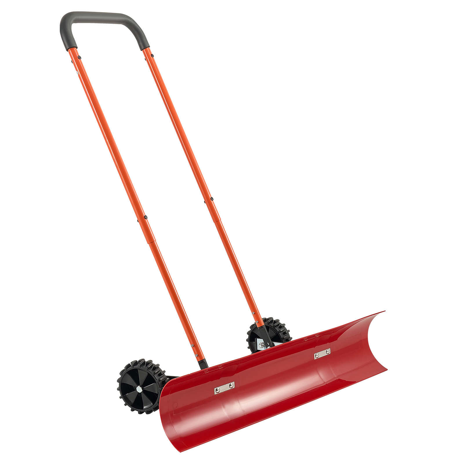 Image of Vevor Snow Pusher Shovel With Wheels, 96 Cm Wheeled Shovel With Angled Blade & 90° Adjustable Handle, Durable Plastic Winter Shovels, Portable Tool For Driveway