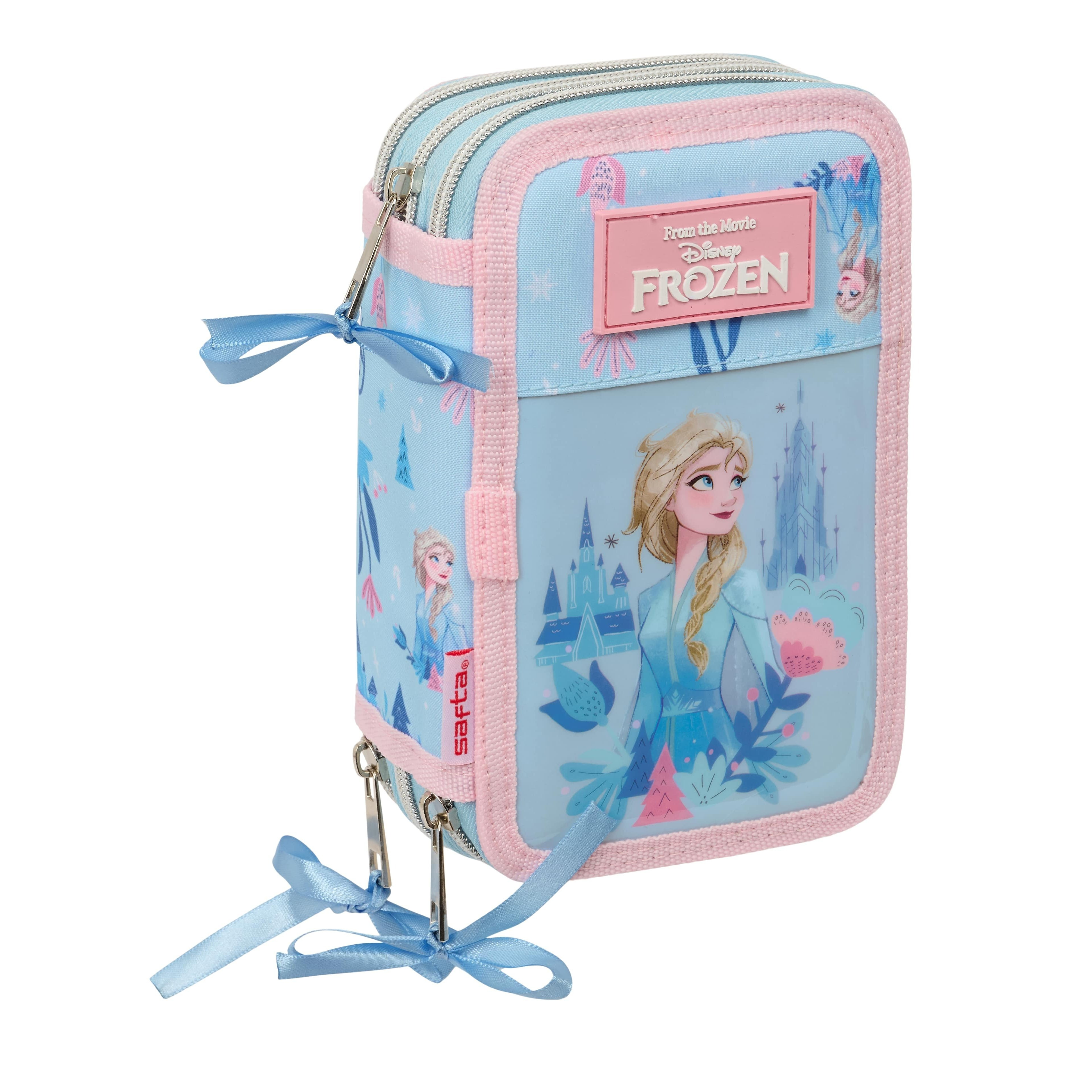 Frozen Pencil Case, 37-piece Set With 3 Compartments And Triple Filling