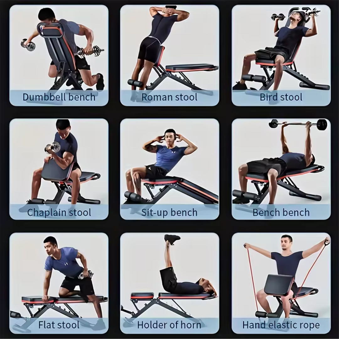 weight bench adjustable foldable strength training full body workout incline gym details 12