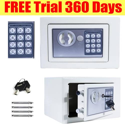 4 6 steel hotel safes electronic security large capacity with full digit keypad 2 override key 2 installing bolts wall floor 17x23x17cm for home office grey