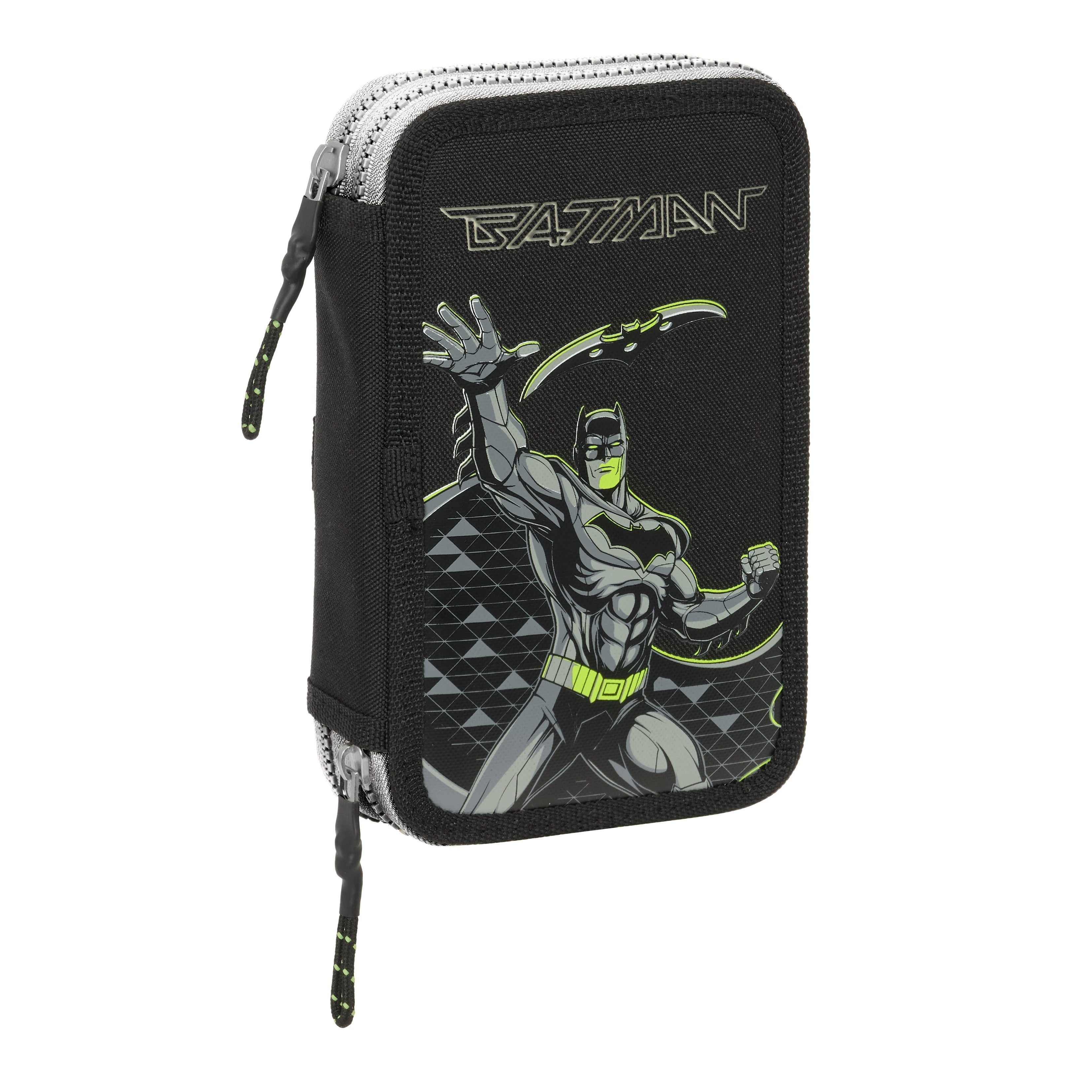 Batman "game Over" Pencil Case, School Pouch, 28-piece Set, 2 Compartments, Double-filled, Bat Superhero