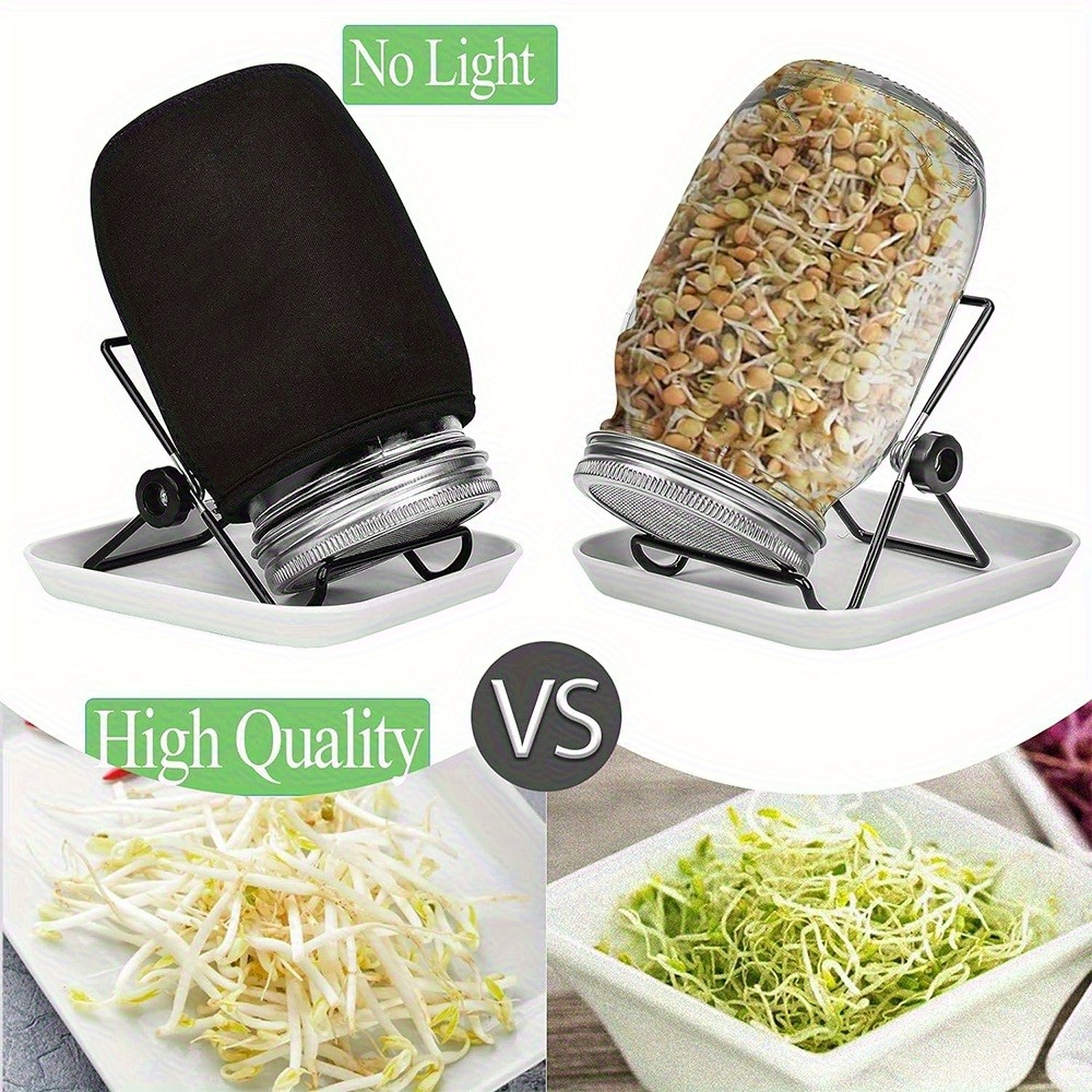 TEMU 2pcs 1000ml Sprouting Glass Jar Wide Mouth For Growing Broccoli Alfalfa Green Beans