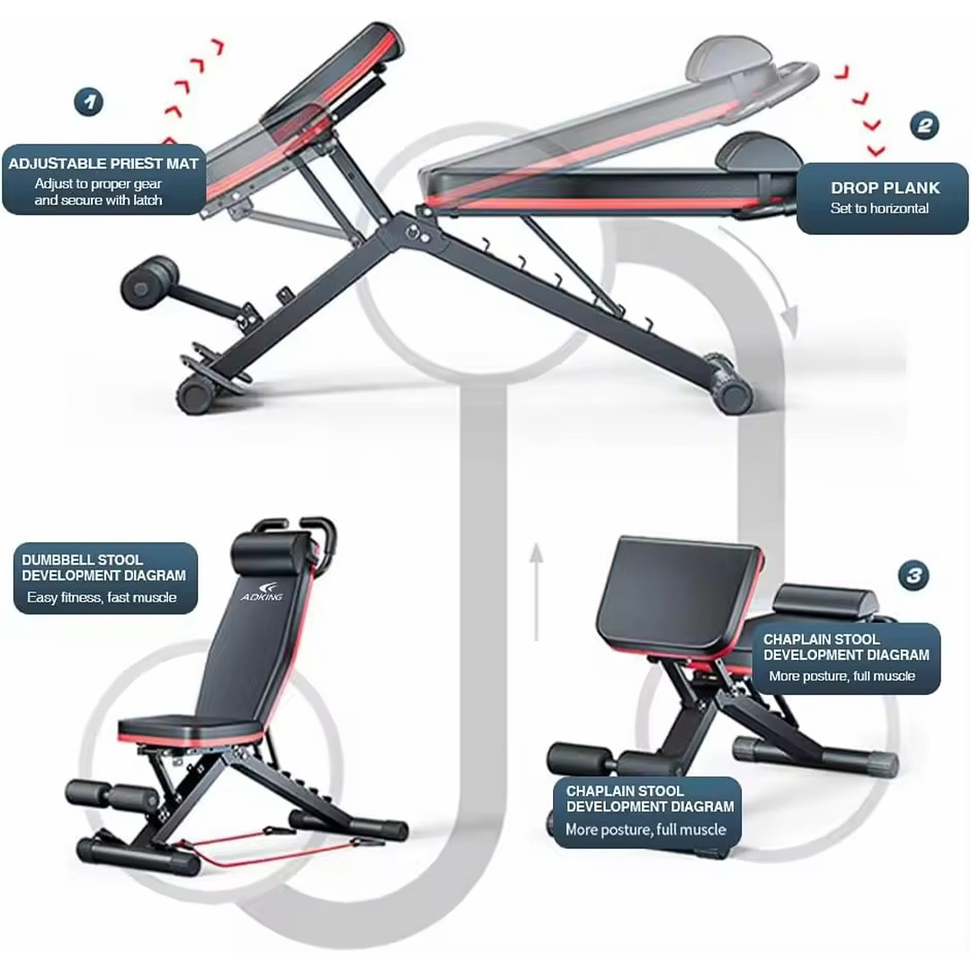 weight bench adjustable foldable strength training full body workout incline gym details 2