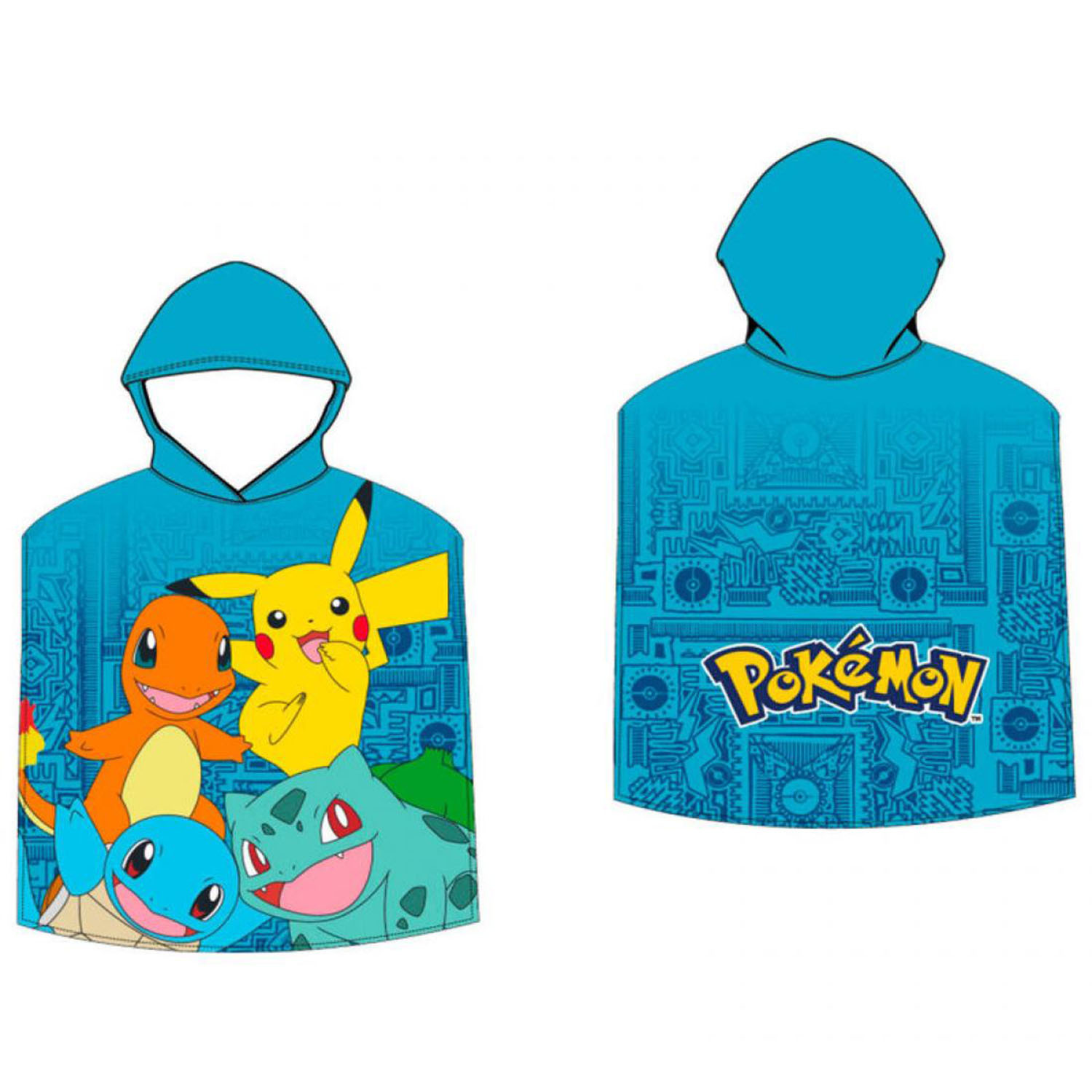 TEMU Pokemon Toalla con capucha Microfibra,Poncho para niños Pokéball Pikachu,Toalla de playa Toalla de baño Toalla de natación Cobertura para