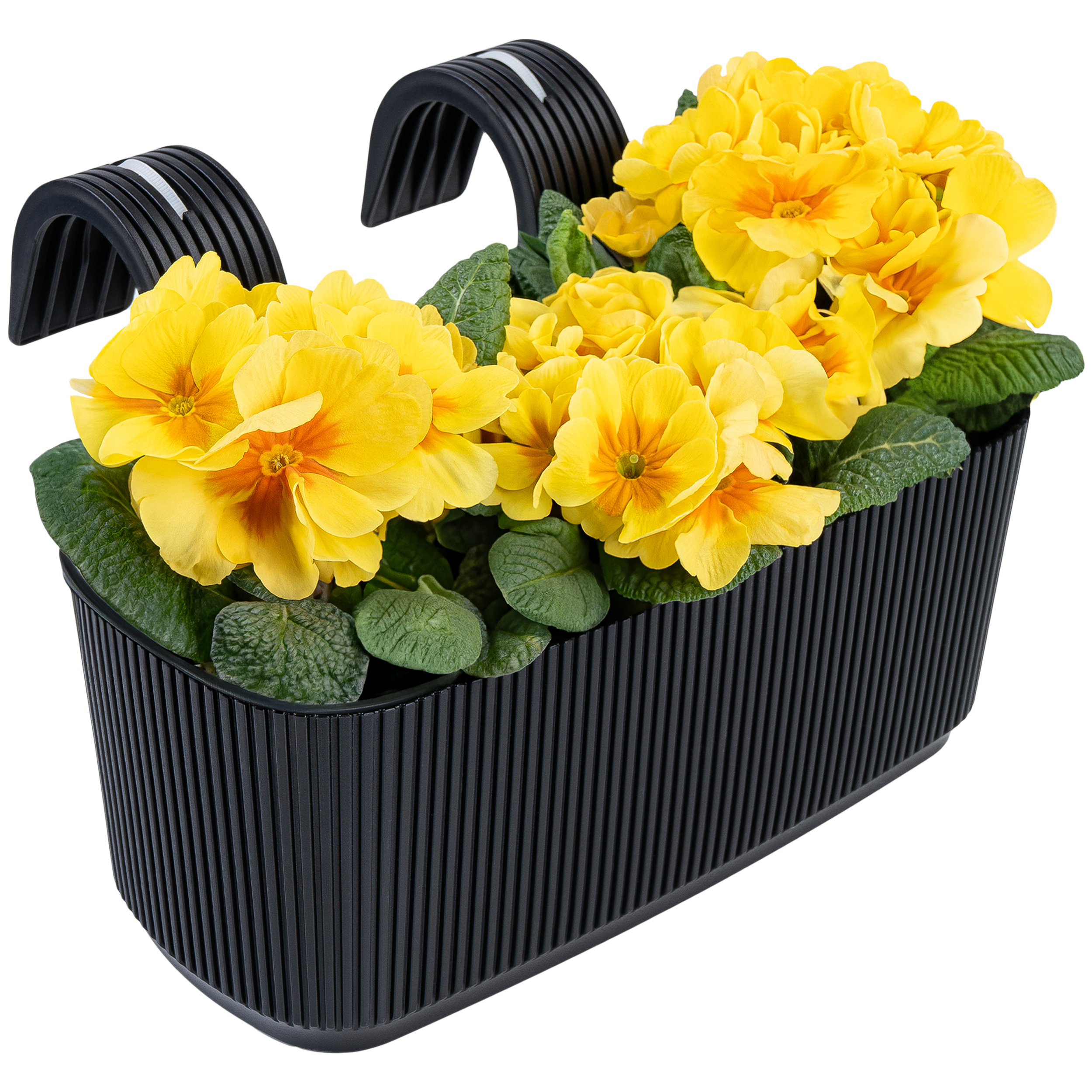 Image of Elegant Balcony Flower Box With Bracket – 29 × 19 Cm, 3.2 L – Durable & Weatherproof Planter Made Of High-quality Plastic, Ideal For Railings, Terrace & Windowsill – Stylish, Sturdy & Easy To –