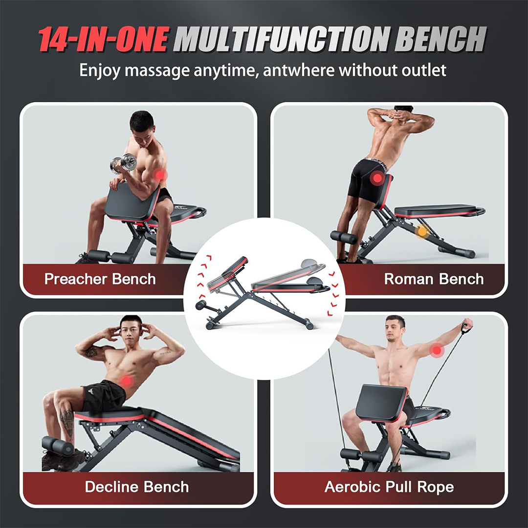 weight bench adjustable foldable strength training full body workout incline gym details 10
