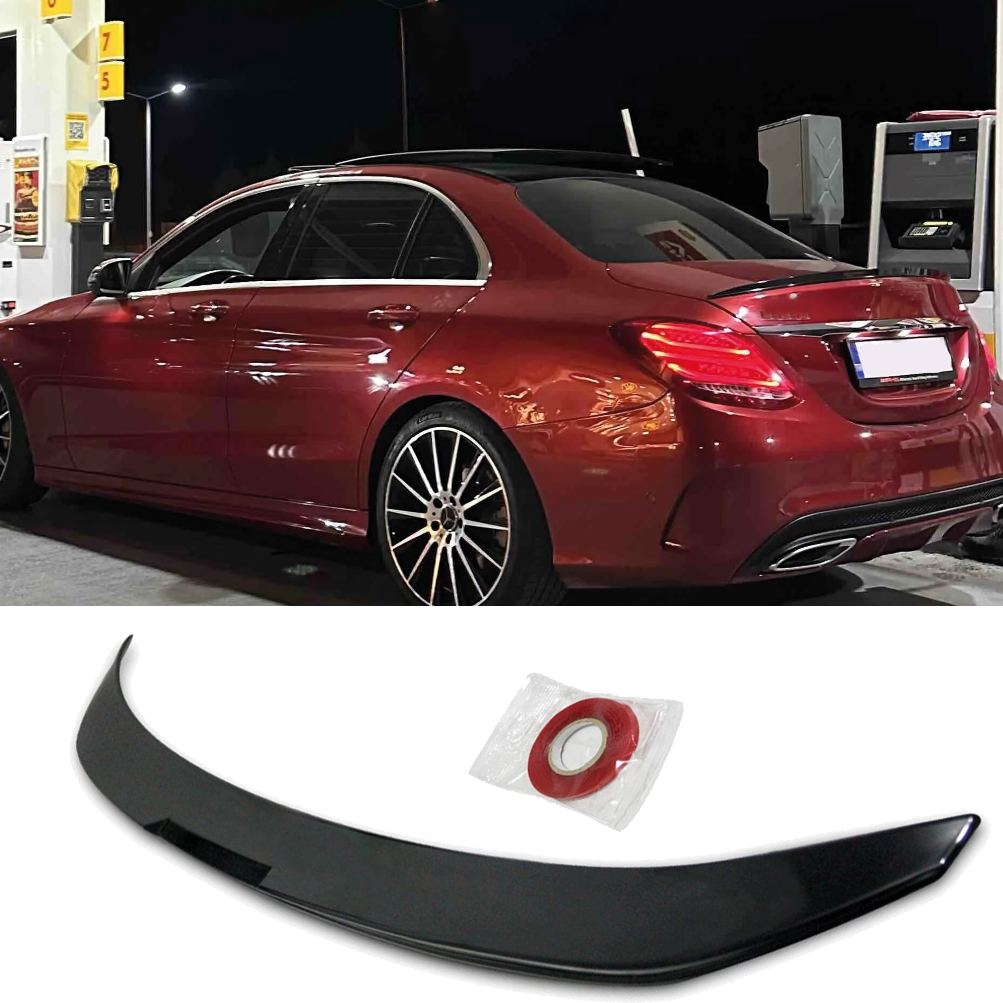 Rear Spoiler For Mercedes W205 2014-2019 Abs Plastic Gloss Abs Plastic Enhances & Style, Car Exterior Upgrade | Dynamic Design | Highquality Spoiler
