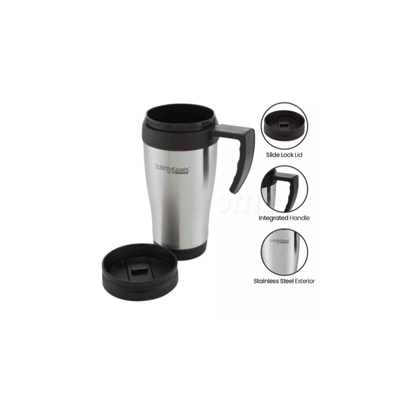 TEMU Thermos Stainless Steel Travel Mug With Slide Lock Lid 400ml | Ideal Gift
