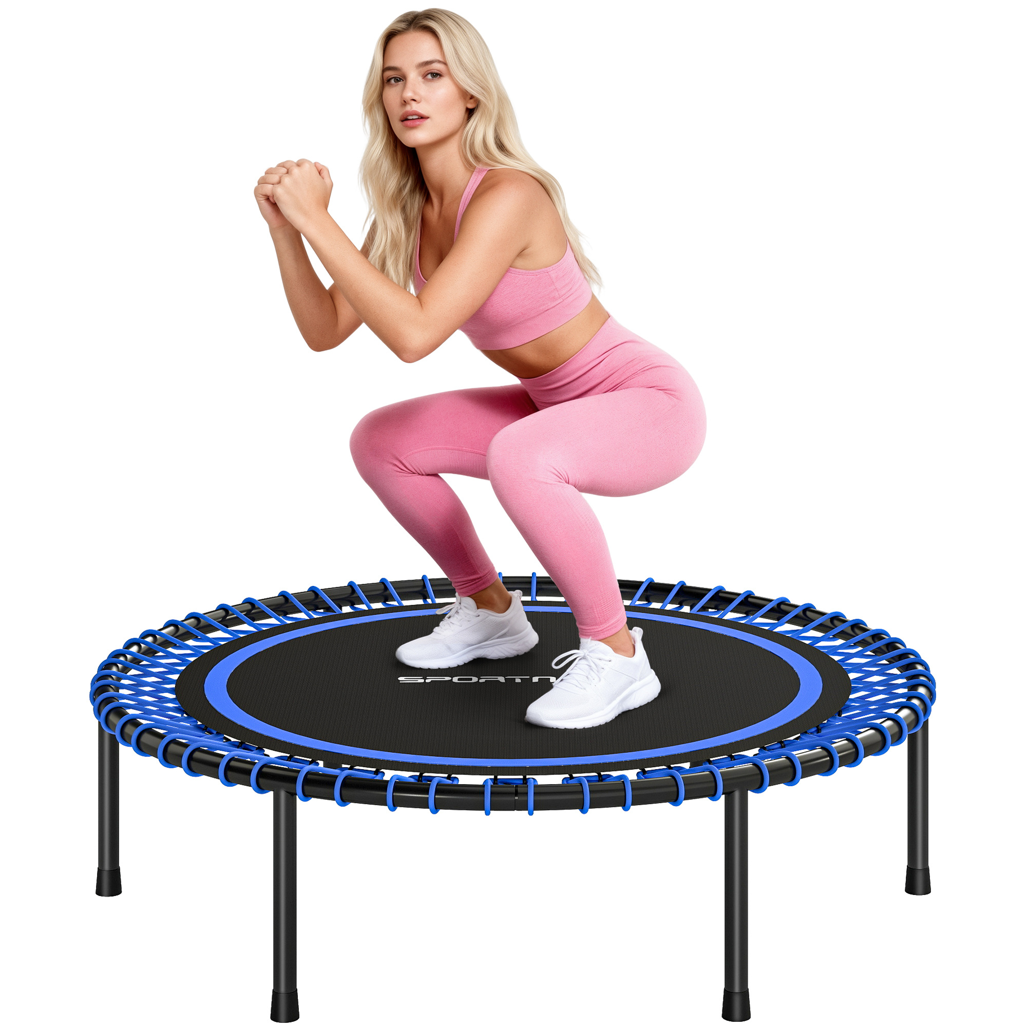 TEMU SPORTNOW de Fitness Adultos Ø114 cm, Cama Elástica con de Acero , Carga 200kg, para Entrenamiento Piernas, Cuerpo en Hogar, Oficina, Gimnasio,