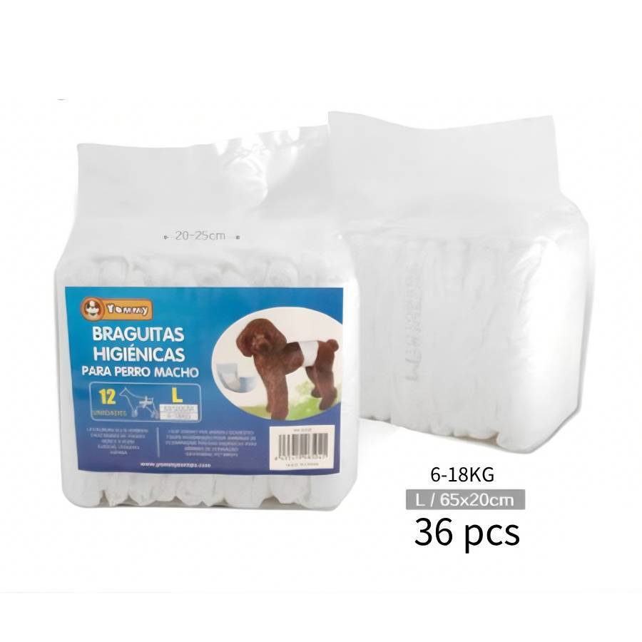 TEMU Pañales desechables para perros, para , paquete de 3 (36 paquetes en total), disponibles en 4 tallas. pañales son compatibles con la mayoría de