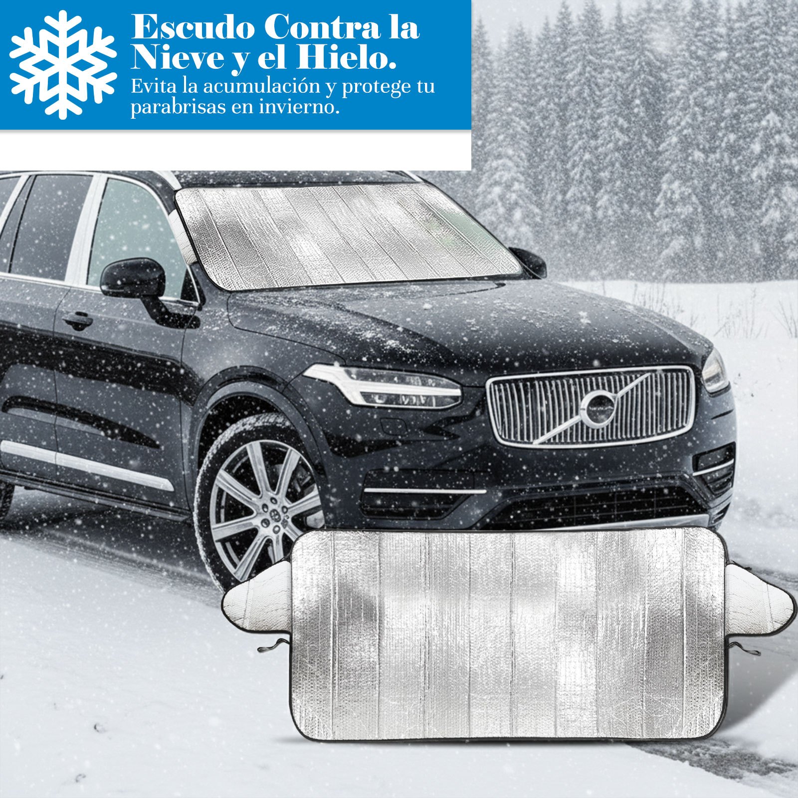 TEMU 2PCS Cubierta para parabrisas de coche : protector contra nieve y parasol, engrosado, antifrío y antisolar.