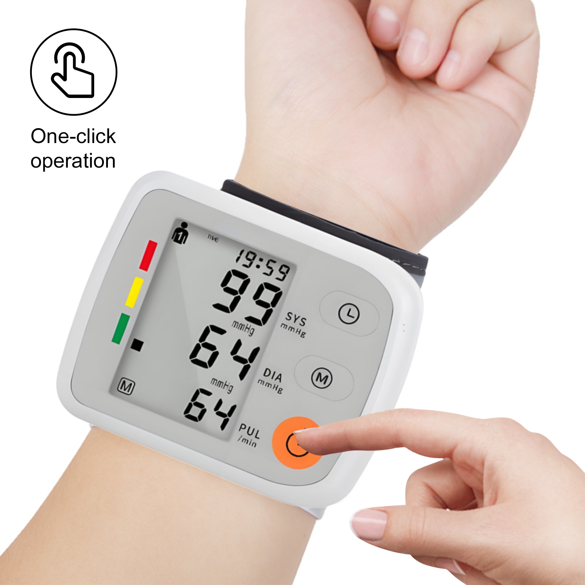     pressure monitor with   rate detection adjustable wristband soft lcd display battery powered   for adults   broadcast function blood pressure wristband sleek   soft fabric blood pressure machine for adults