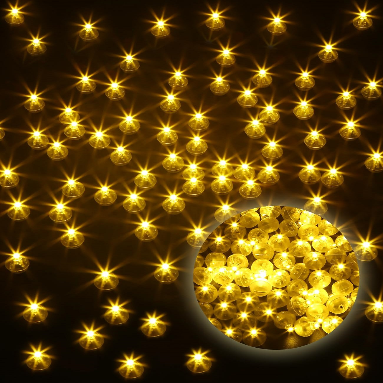 E-shop 100 LED Ballonleuchten pro Packung, Mini LED Ballonleuchten, Mini Farbige LED Ballonleuchten, Blinkende Farbige Lichter, Geeignet für Ballons,