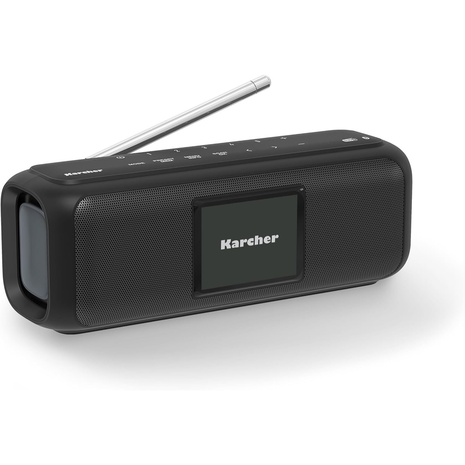 Karcher Dab Bluetooth Speaker & Dab+ / Fm Radio With 2.4" Color Display / Alarm Clock / 2x 2.5 Watt / Usb-c / Battery, Black