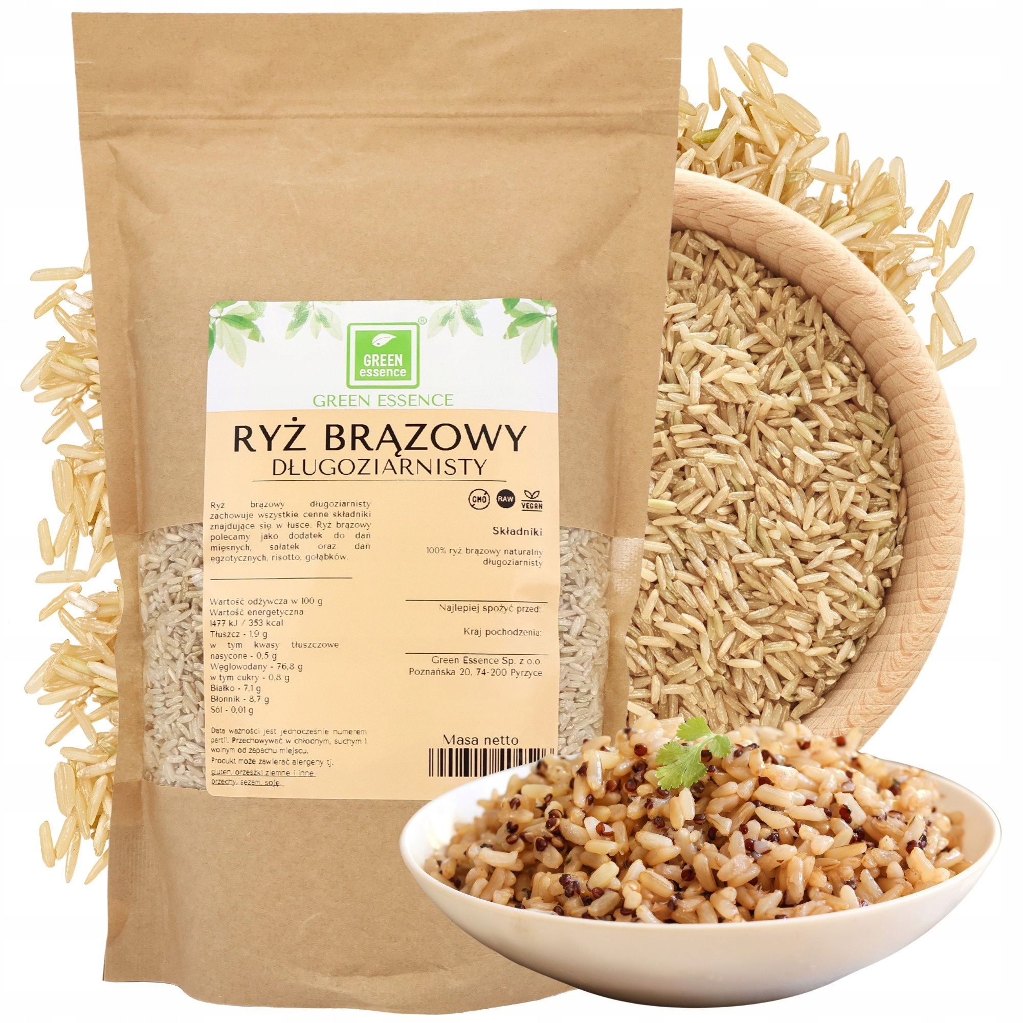 TEMU Brown Long Grain Rice 1kg – Natural Whole Grain, Fresh Quality, Healthy Brown Long Grain Rice, Rich In Fiber, Natural Product, Additive-free,
