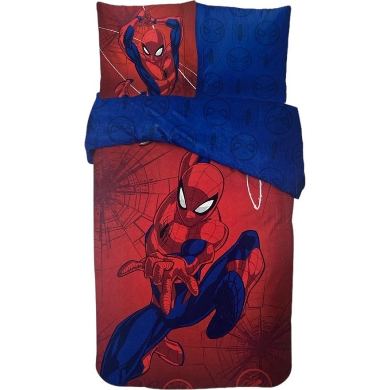Spiderman Bedding Set 140x200 - Spiderman Duvet Cover 100% Cotton + 1 Pillowcase 63 Cm
