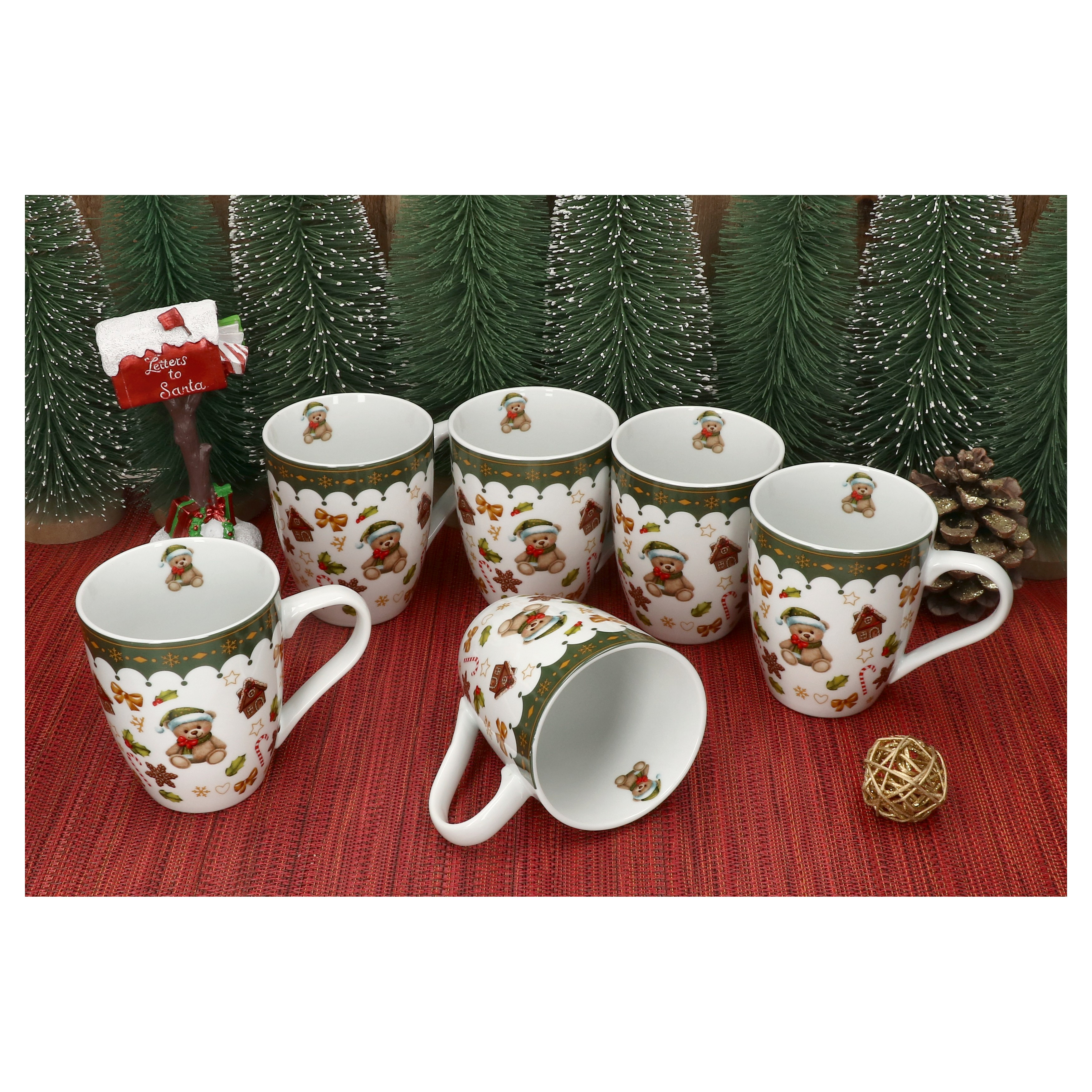 Image of Mambocat Friend 6-piece Set Coffee Mugs 480 Ml Porcelain Christmas Cups
