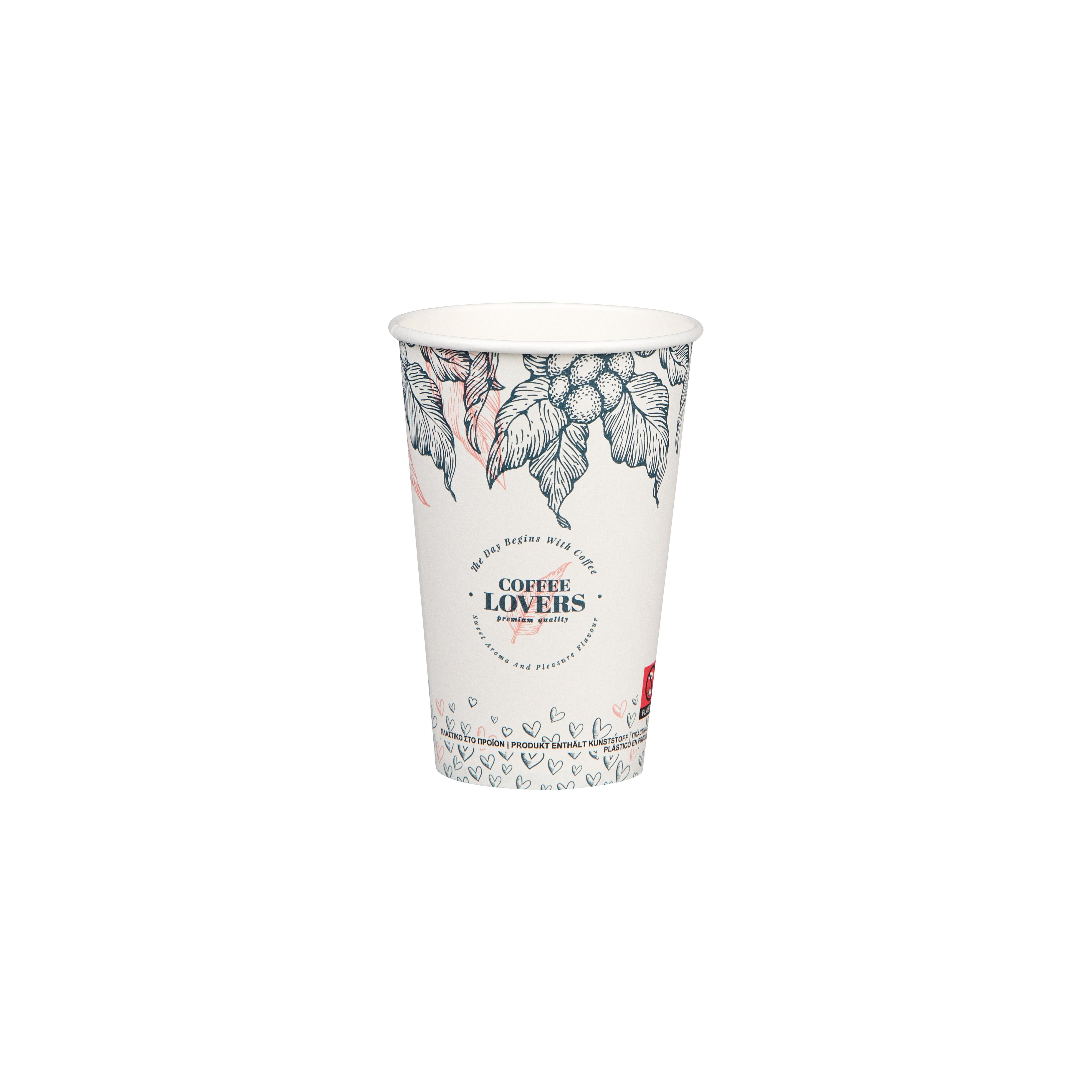 200pcs Of Coffee Cups "" Printed | 12oz 330ml | Heat-resistant Paper Cup Coated | Hot Beverage Cup | Cold Beverage Cup