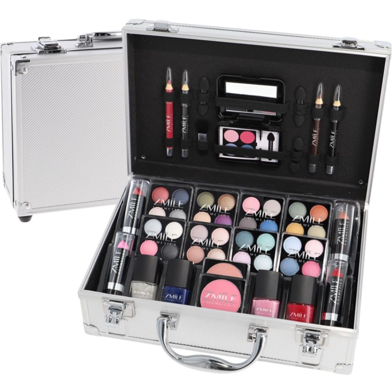   everybodys   cosmetic case vegan cosmetics with make up 51 piece make up set for on the go for traveling and as a gift