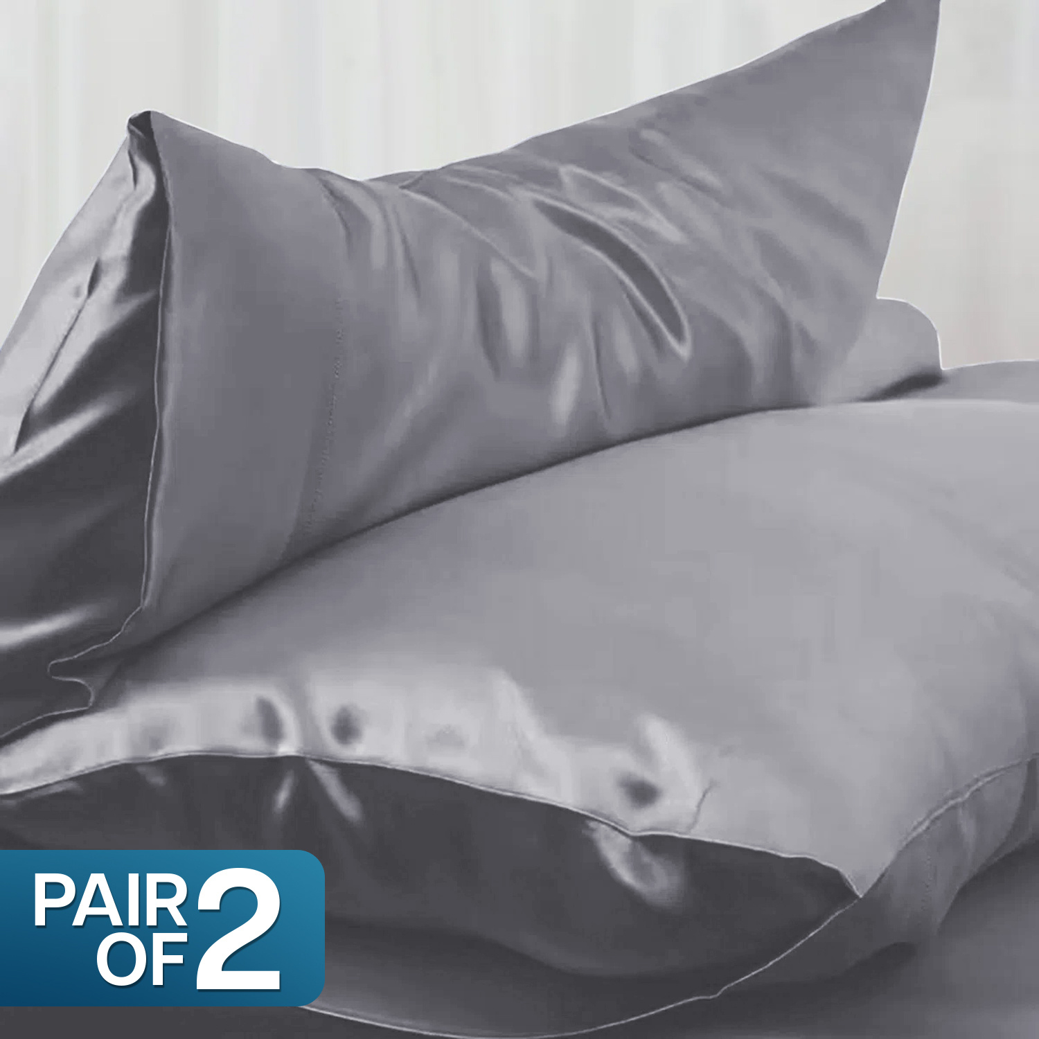 TEMU 2pcs Satin Silk Pillowcases – Soft, Smooth & Breathable Cooling Bedding, Wrinkle-resistant Pillowcase With Envelope Closure, Machine Washable,