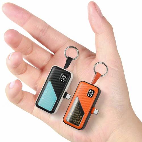 2 pcs 5000mah mini portable charger emergency power bank with foldable type c port and cable fast charging compatible with smartphones tablet emergency usb mobile backup battery travel gift
