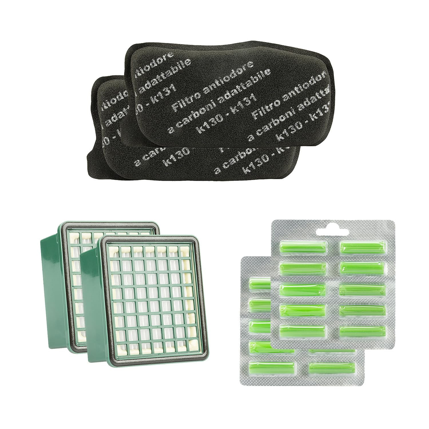 TEMU Vk130 Vk131 Filter And Fragrance Set – Compatible With Folletto – 6-piece Replacement Kit
