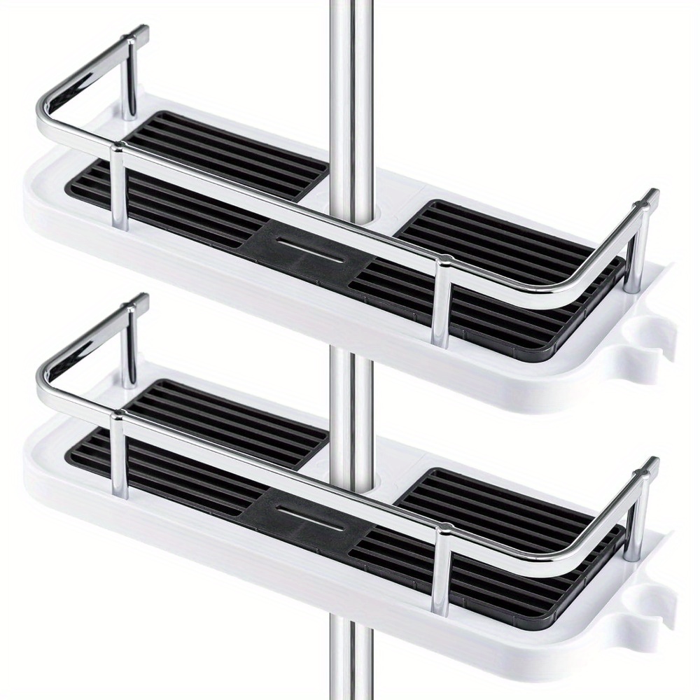 2pcs Shower Shelf Without Drilling Shower Rack Without Drilling Shower Basket For Hanging Shampoo Holder For Shower For Shower Rod With Diameter Of 18mm - 25mm