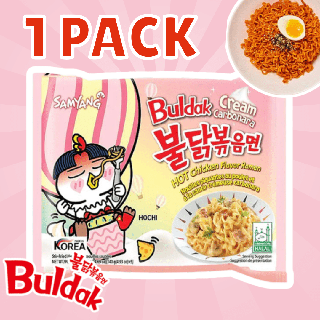 Image of 1x Samyang Buldak Creamy Carbonara Instant Noodles - 1x130g, Creamier Carbonara Sauce