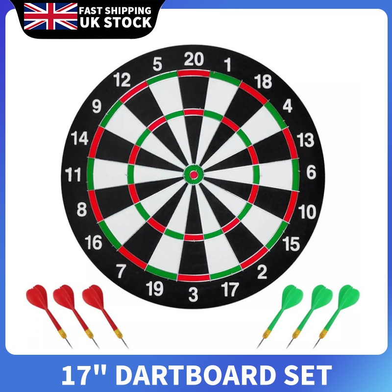 TEMU 17-inch Dartboard Set (including 1 Hanging Dartboard + 6 Darts)
