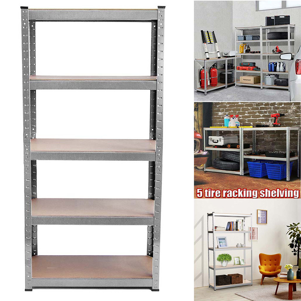 E-shop Lagerregal, 5-stöckige Regale, Größen: 180x90x40cm / 170x75x30cm / 200x100x50cm (HxBxT), Steckregal, Verstellbare Metallregal, Werkstattregal