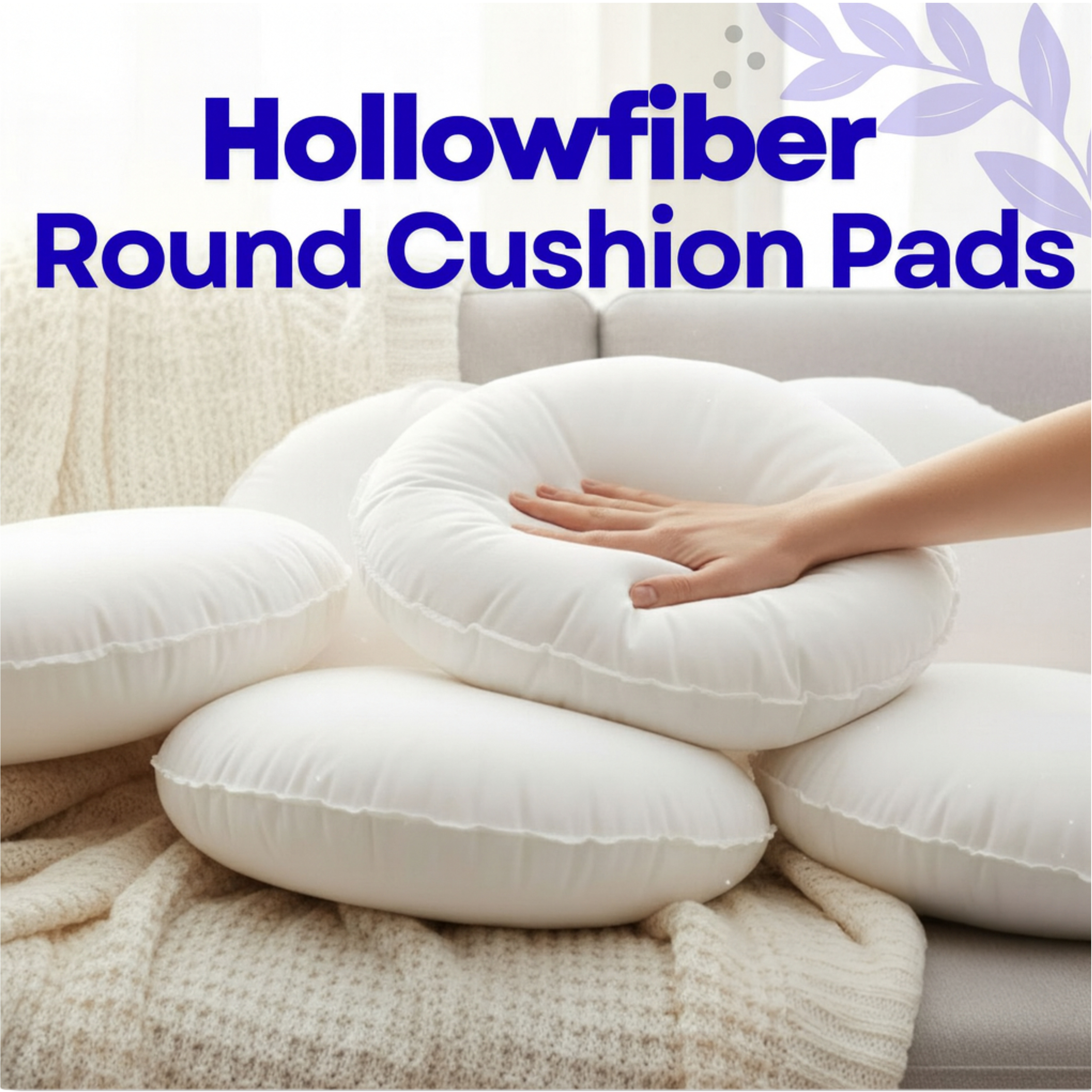   round cushion pads circle pillows insert fillers   hollowfiber filled round cushions   in three sizes 161820