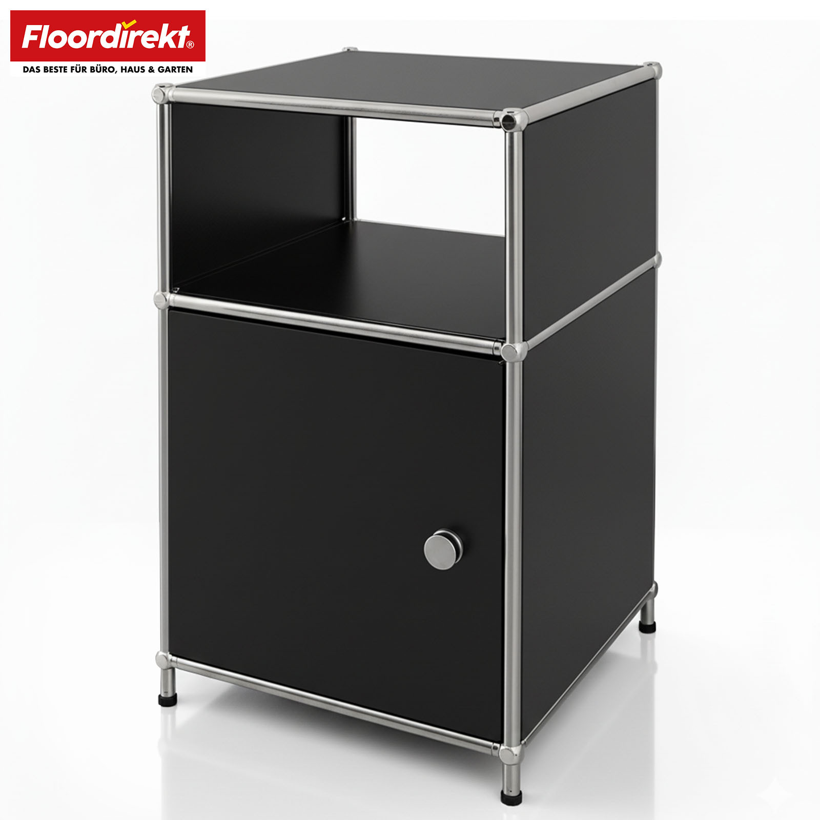 Floordirekt Metal Shelving Mk-040 - Storage Rack With Door & Shelves - In - Modern Metal Shelving - Practical Storage Space - Durable & - Flexible & Secure - Compact & Versatile