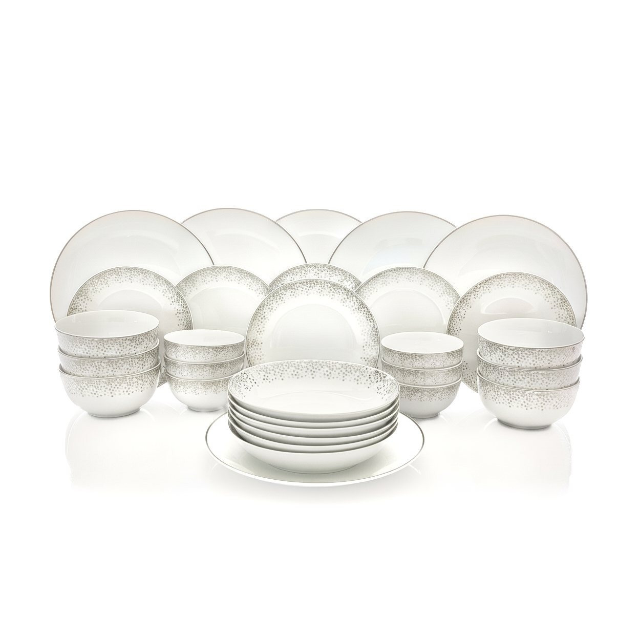 Waterside By Retsch Arzberg Combination Service Dusty Silver, 30pcs – Modern And Festive Combination Service For 6 People
