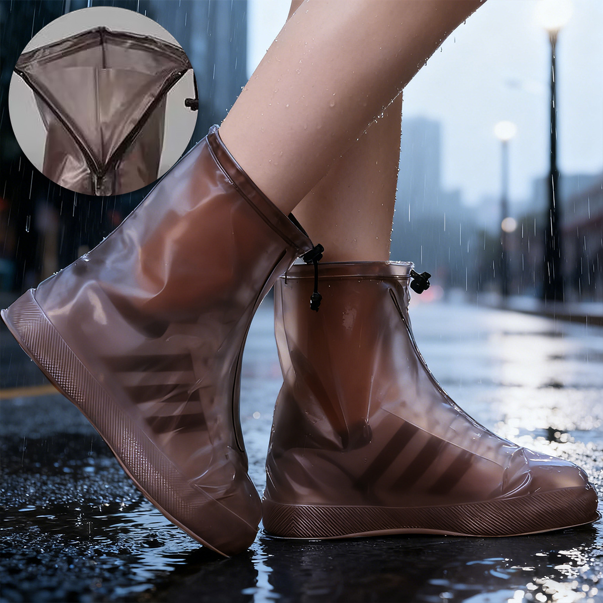 TEMU 1 par de fundas de lluvia cortas para zapatos: fabricadas con materiales de calidad, son duraderas, suaves, plegables y ligeras, además de ser