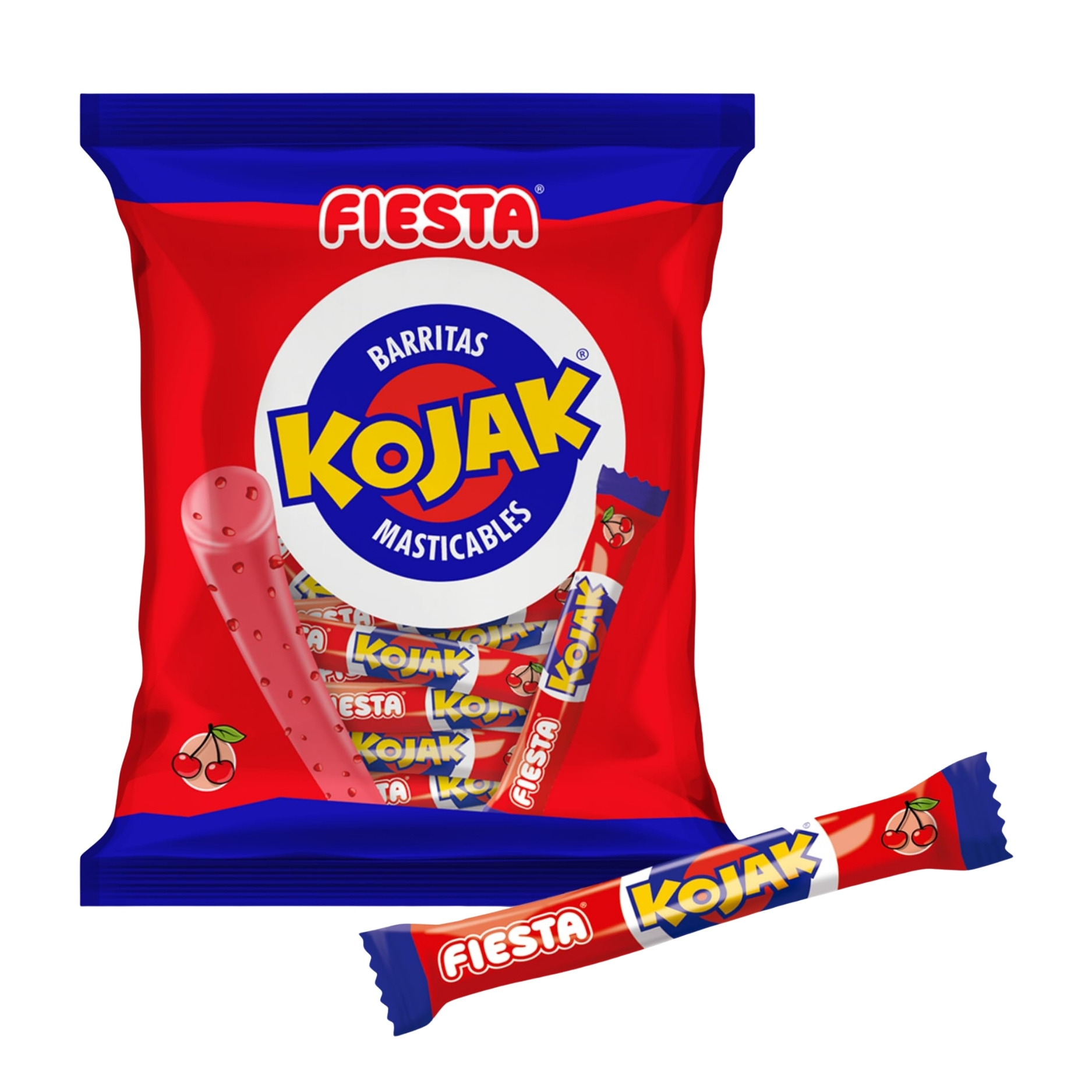 TEMU Kojak Barra Masticable Cereza – Bolsa 50 Unidades / Palotes Kojak Fiesta Chicle Sabor Cereza