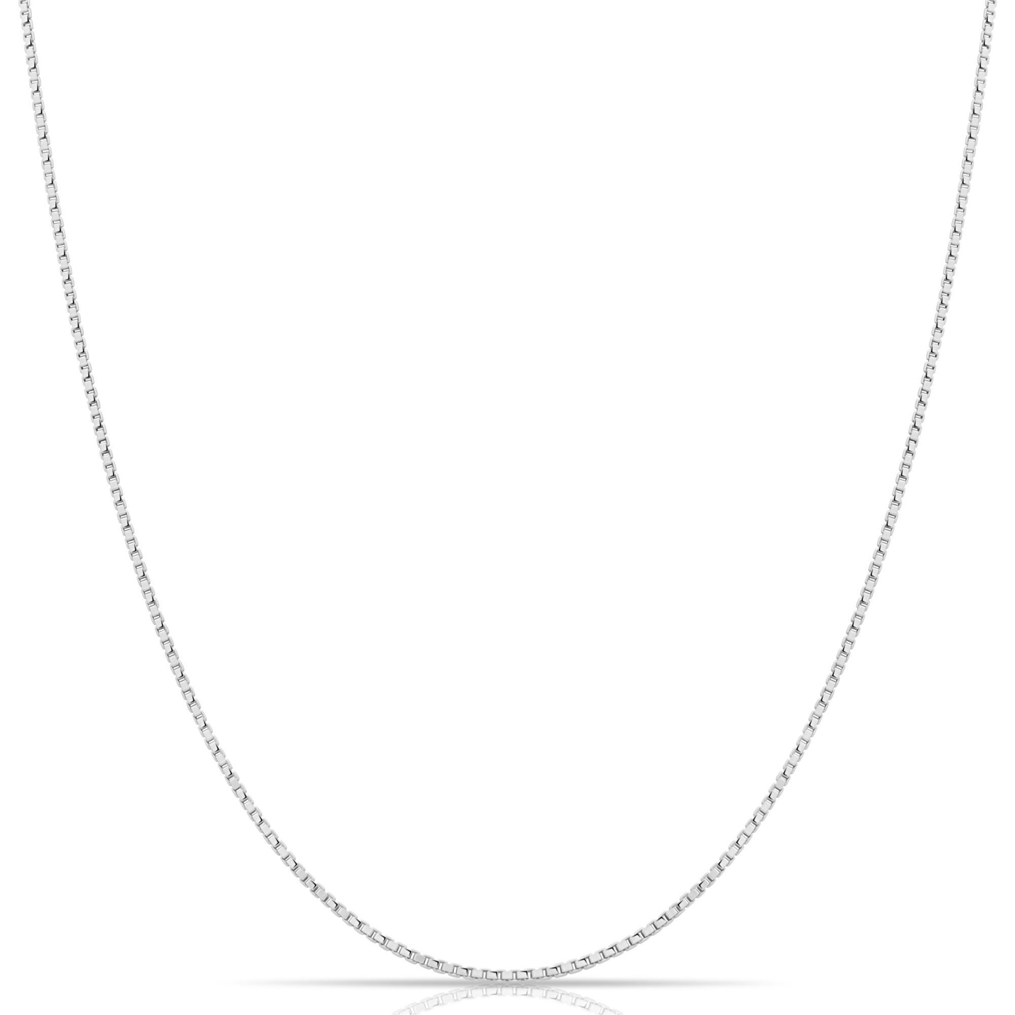 Venetian Chain 1.2mm Wide Square Chain Genuine 925 Sterling Silver Rhodium Plated Surface Solid Made In Italy With Certificate High Polish Polished With 925 For Women And Men
