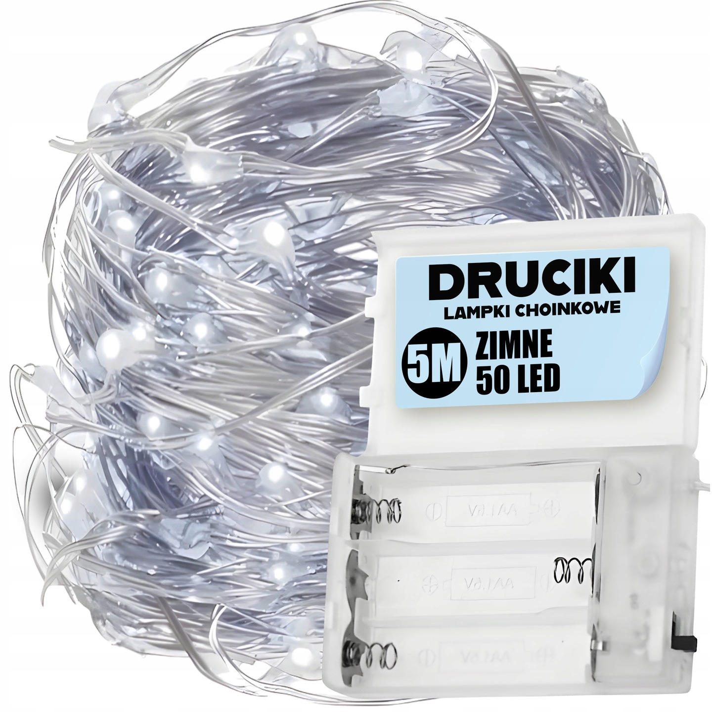 TEMU Christmas Tree Lights 50 Led Battery-operated Strong White Cold 5m, Christmas Tree Lights Wire Lights For Christmas Tree, Christmas Lighting,