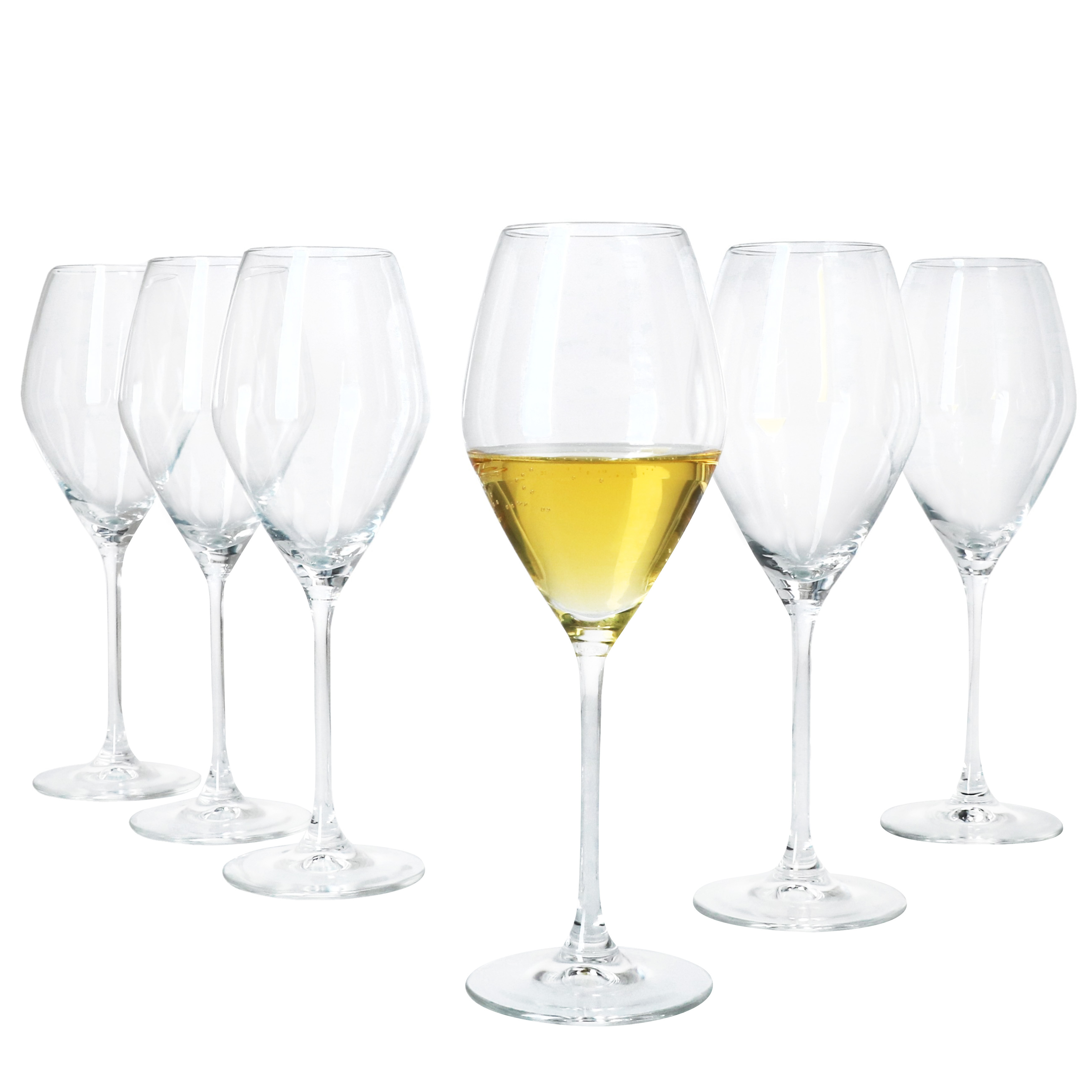 Image of 6x Glasses 130ml With Stem, Sparkling Wine Prosecco Glass