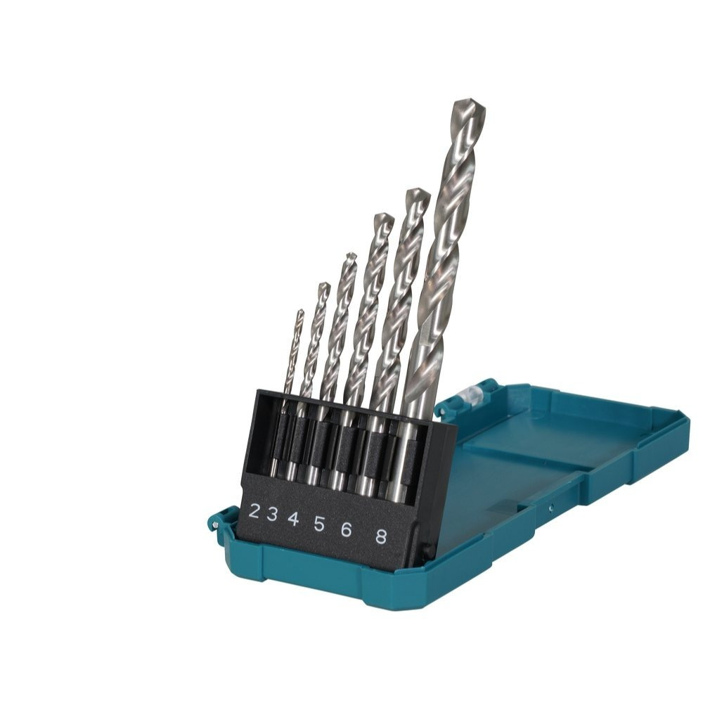 Image of Makita D-78346 Hss-gs Metal Drill Bit Set 6pcs – Ø 2-8 Mm, Precision Spiral Drill Bits In Storage Box