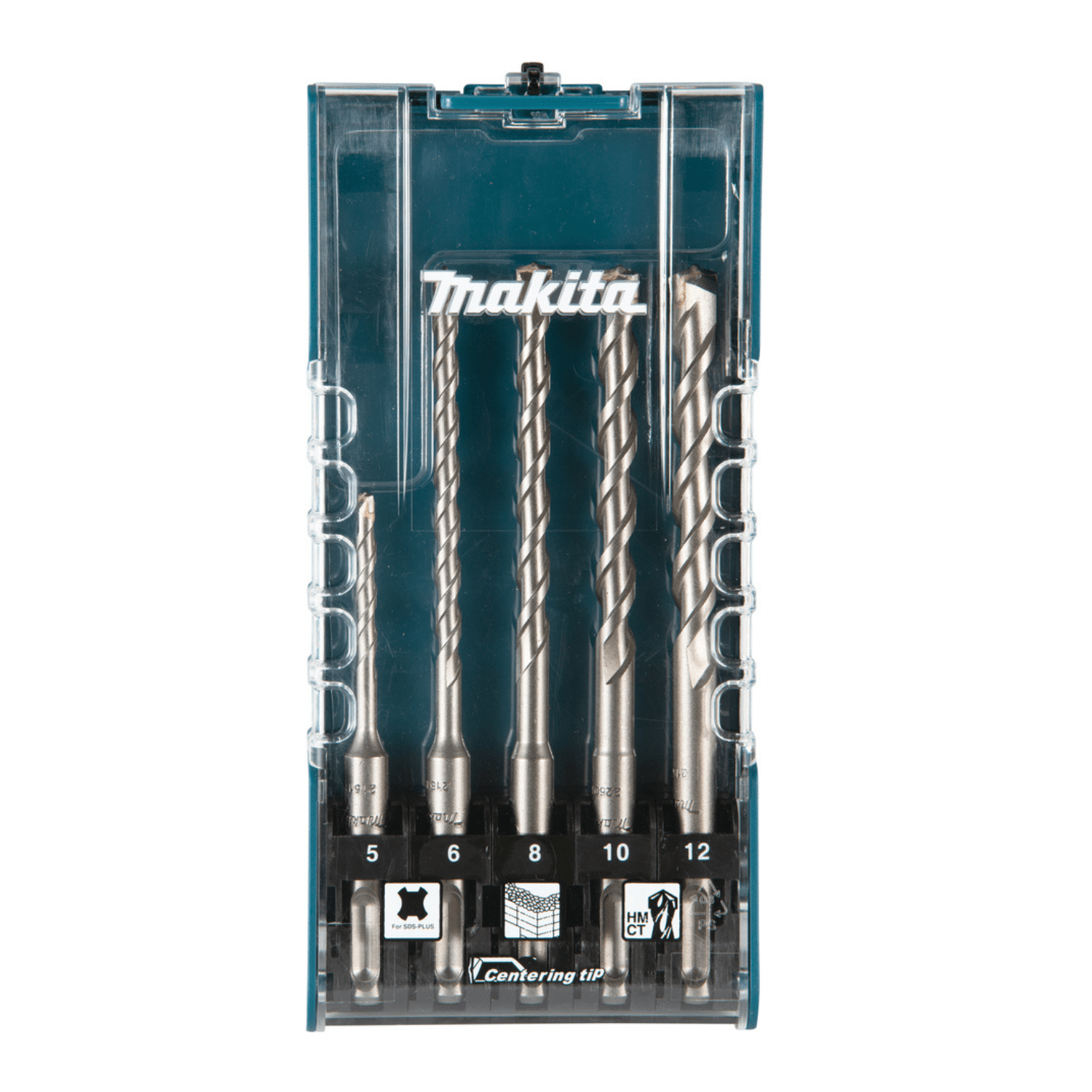 Makita Sds-plus Drill Bit Set, 5-piece, Centering Tip E-15724 • Sds-plus • • Centering Tip Drill Of Hm/ct With Centering Tip For Precise Alignment And Chip Removal Spiral For Fast Drilling Results