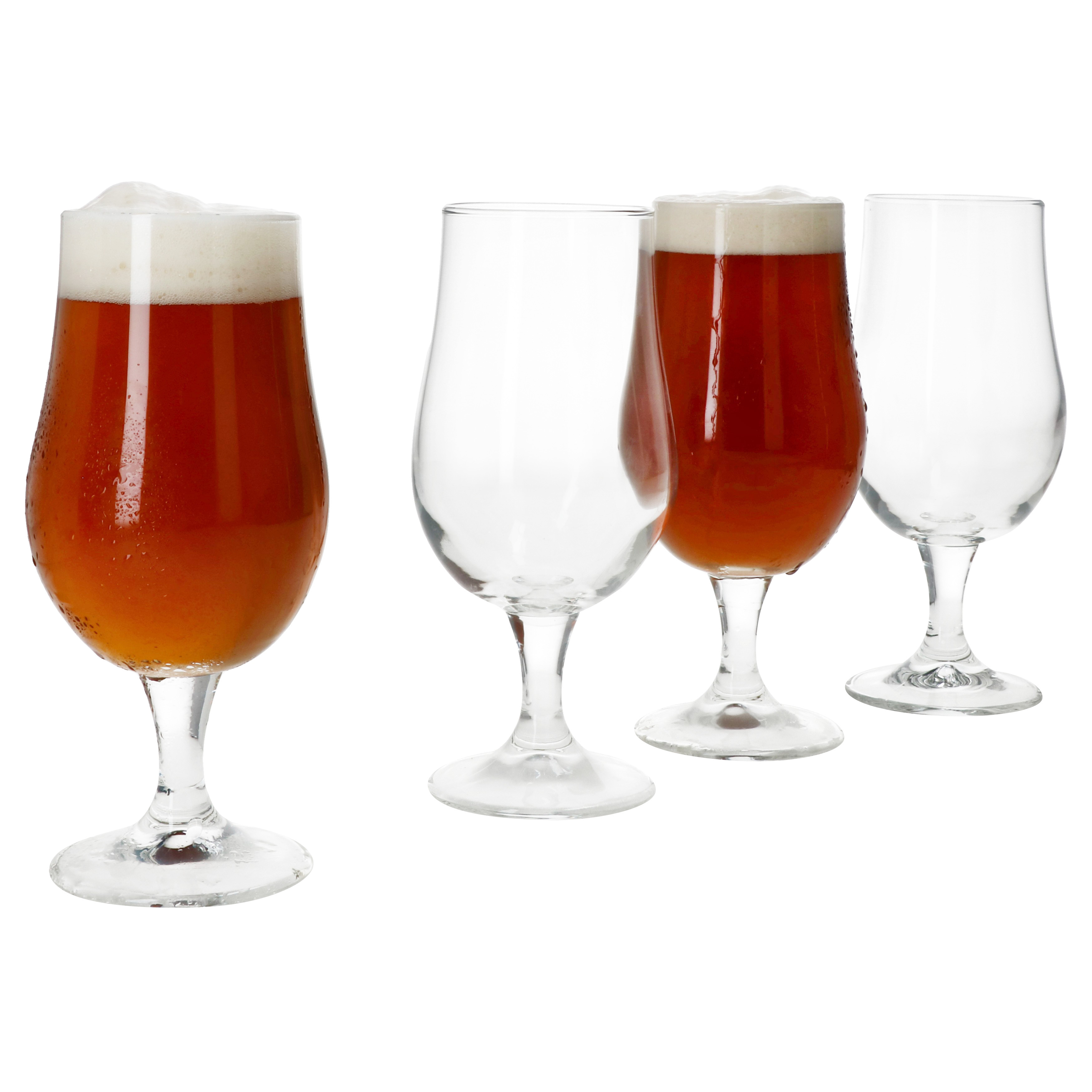 Image of 4x Artisan Pilsner Glass 350ml With Foot Clear Beer Glasses 0.35l Made Of Glass Beer Tulip