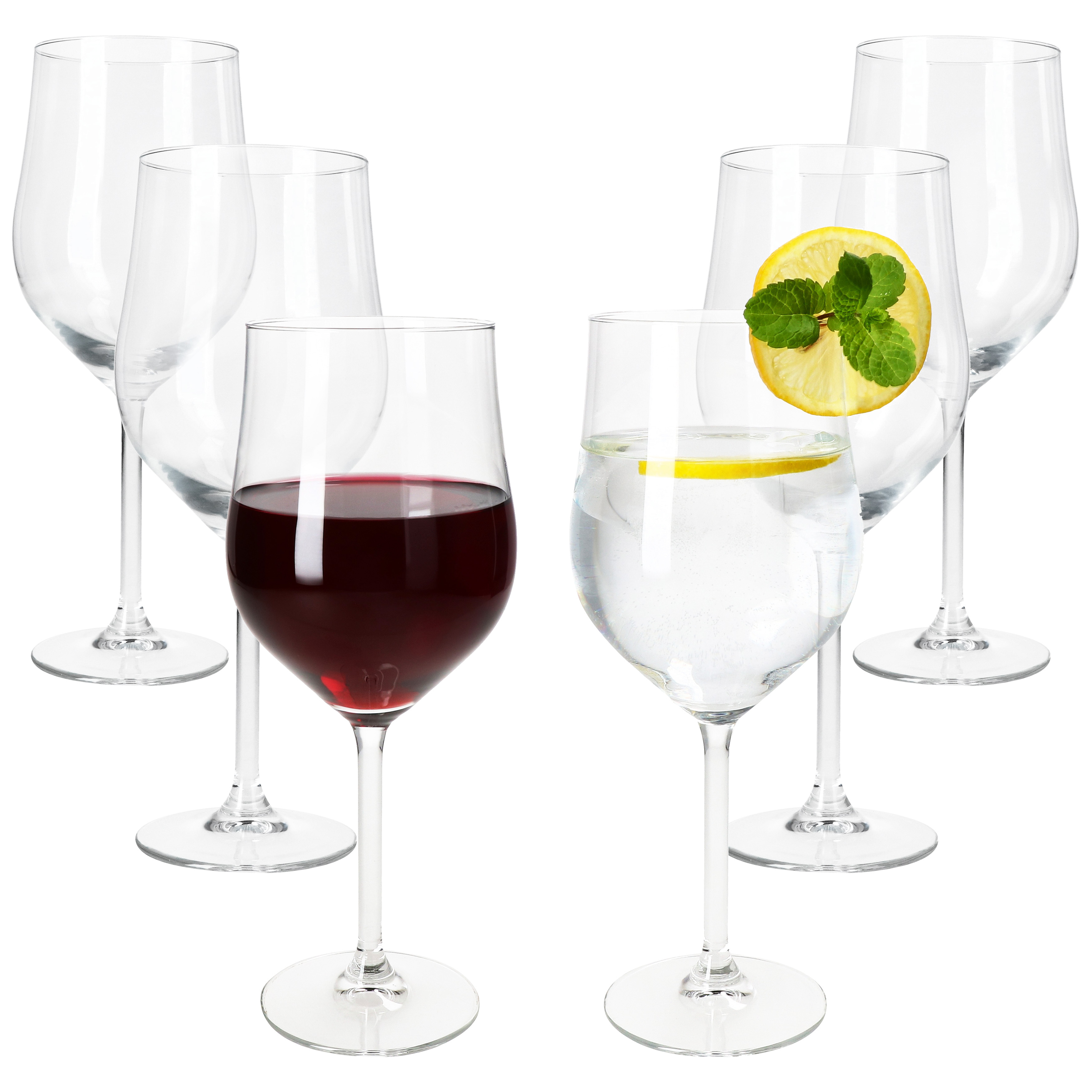 E-shop 6x Open Wine Wasser- & Weingläser 300ml mit Fuß Cocktailglas Partys Feier
