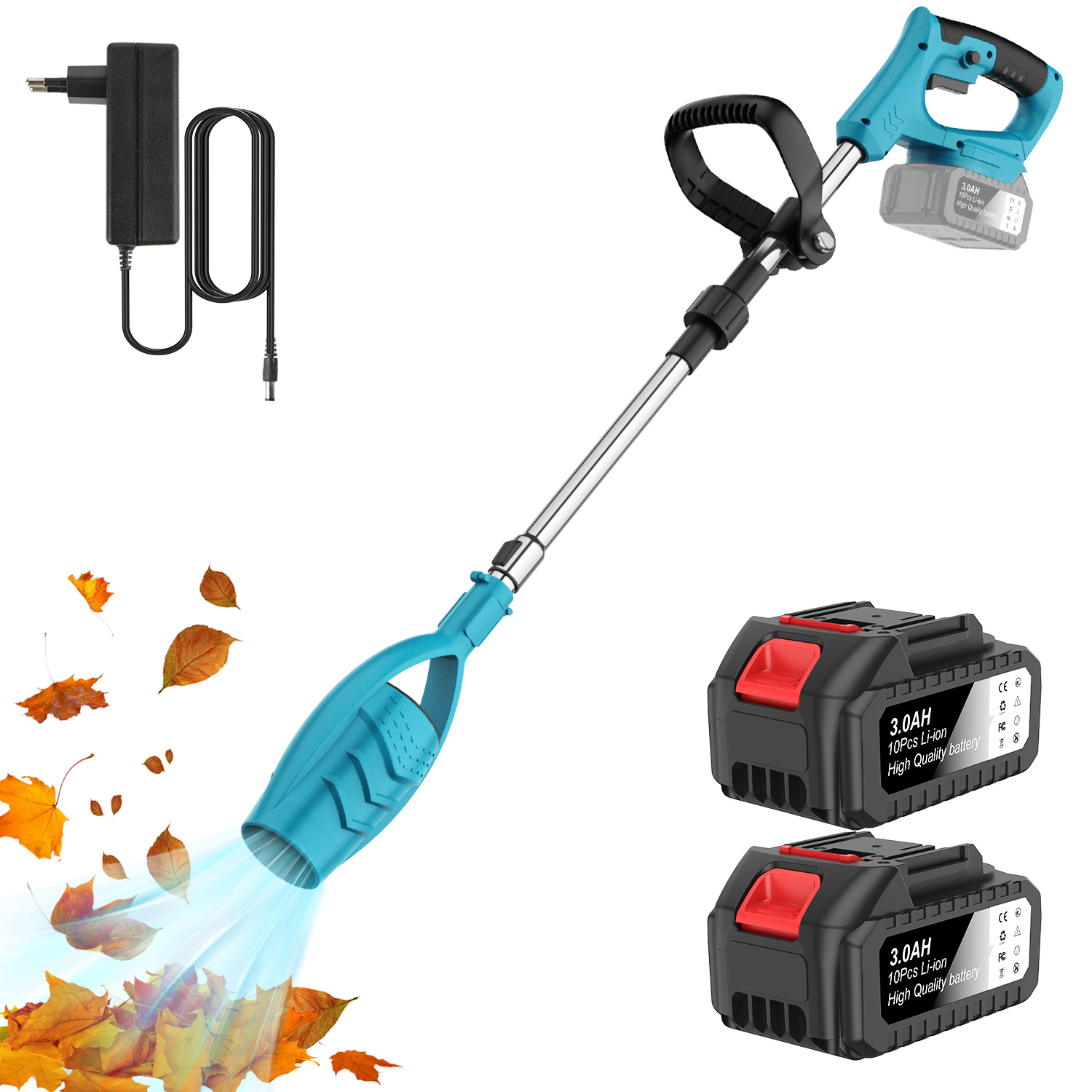 TEMU 2000w Brushless Cordless Leaf Blower, Snow Blower, Handheld Foldable Stretchable Blower Cordless Leaf Blower, Lightweight Garden Leaf