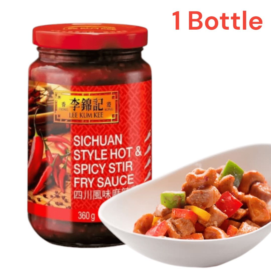 E-shop 1 Flasche Leekumkee Sichuan Scharfe Sauce 360G - Chinesische Chili Paste für Hot Pot Wok Nudeln Authentische Asiatische Kochsauce