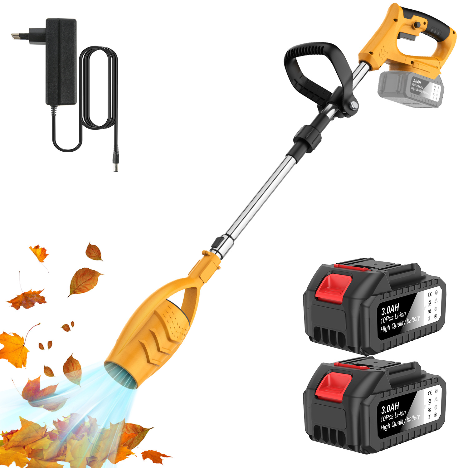 TEMU 2000w Brushless Cordless Leaf Blower, Snow Blower, Handheld Foldable Stretchable Blower Cordless Leaf Blower, Lightweight Garden Leaf