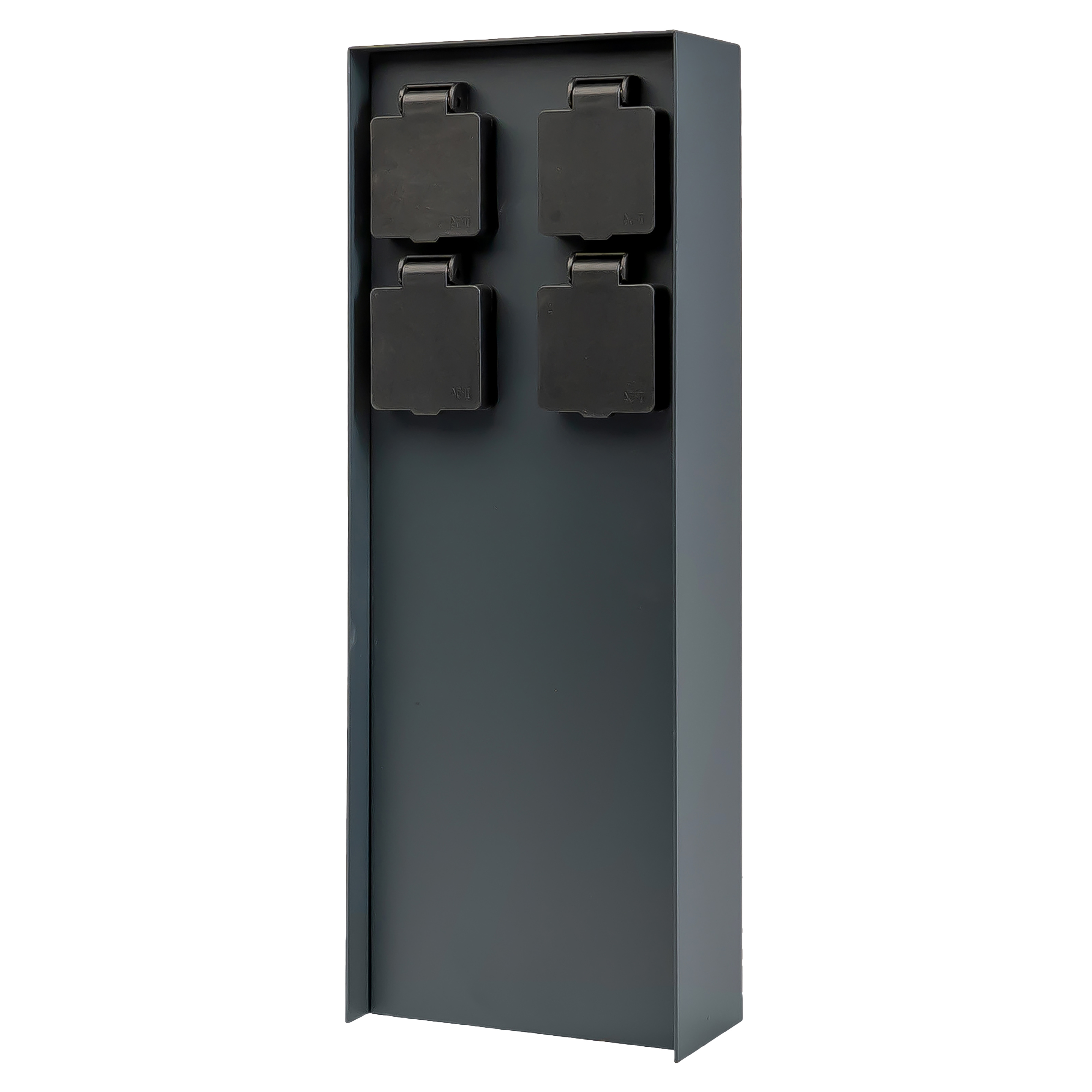 Garden Socket 4 Sockets, 3600 Watt, Black, Powder Coating, Energy Column Outdoor Socket