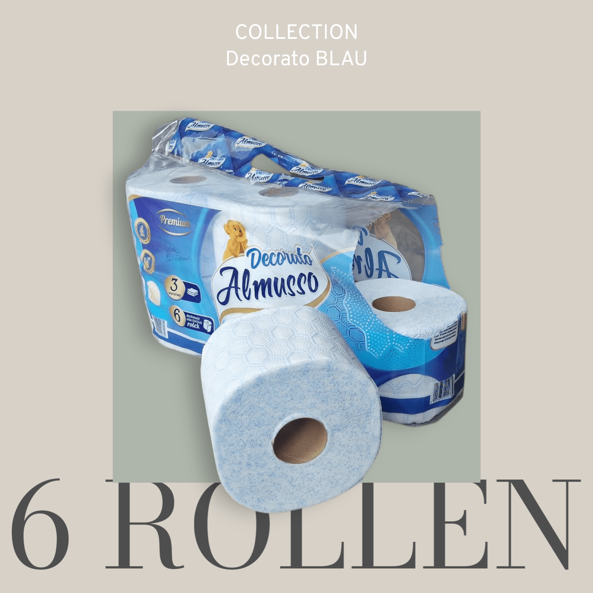 TEMU Papier Toilette Decorato, 6 Rouleaux