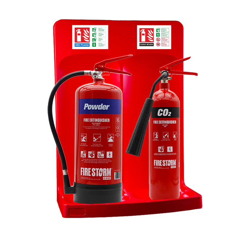 fire extinguisher 6kg powder 2kg co2 set including double stand signs abc dry cylinder   for home office garage workshop commercial warehouse