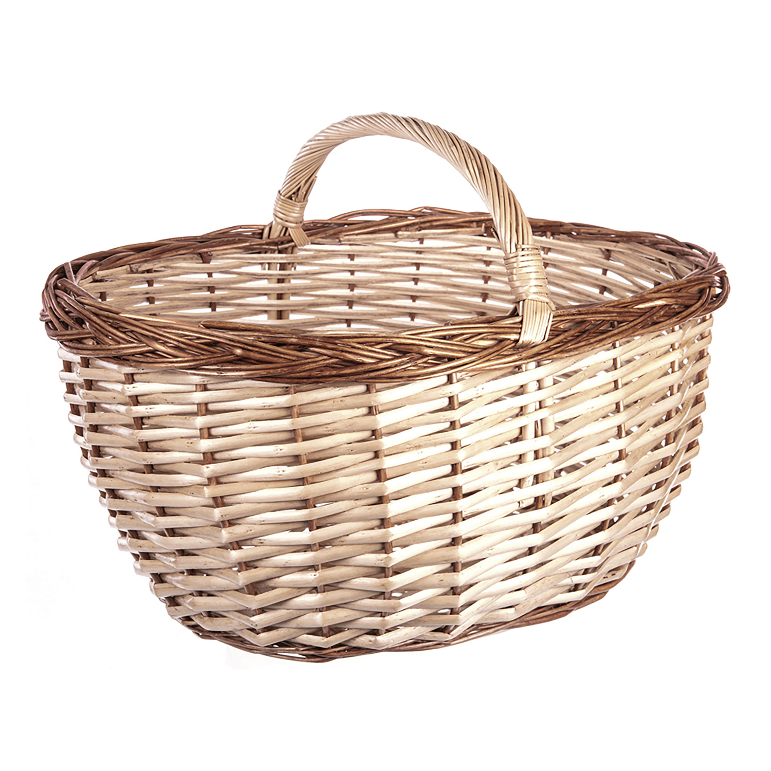 TEMU Cesta de Mimbre Grande 45×33×21 cm con Asa | Cesta Mimbre . Multiusos para , Frutas, Verduras, Leña, Picnic y Decoración Rústica Vintage